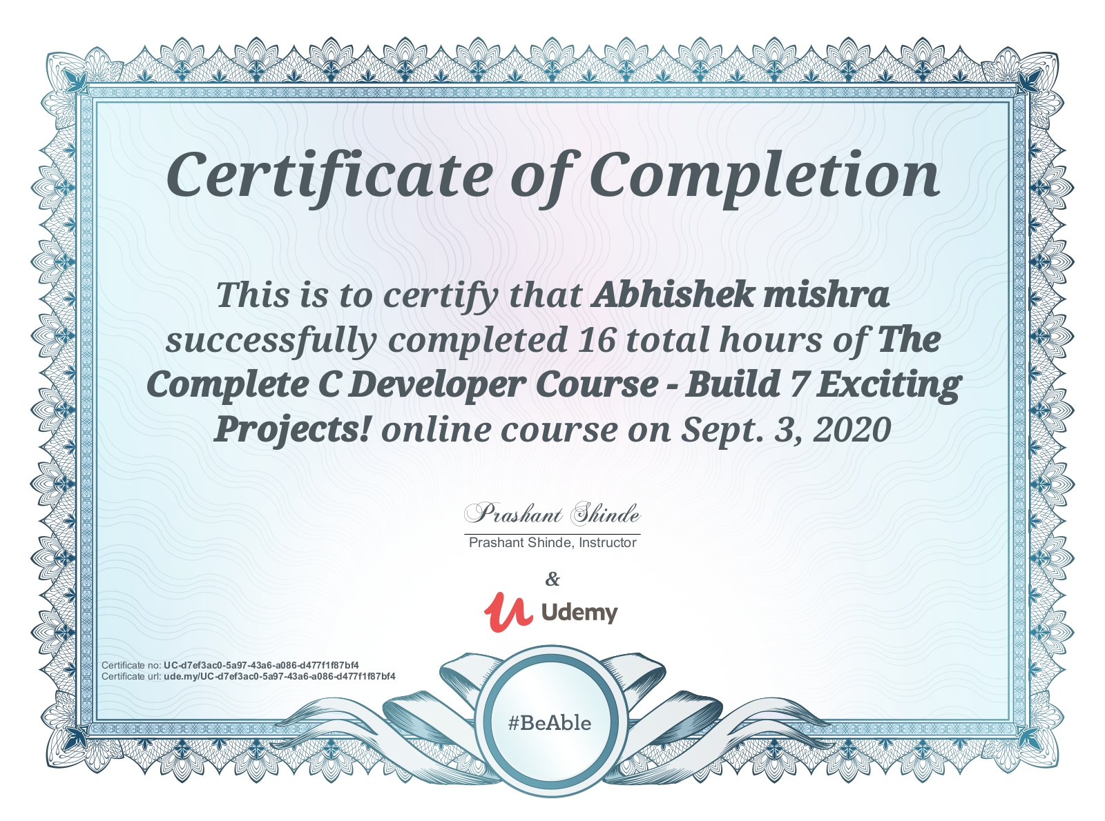 Certificate
